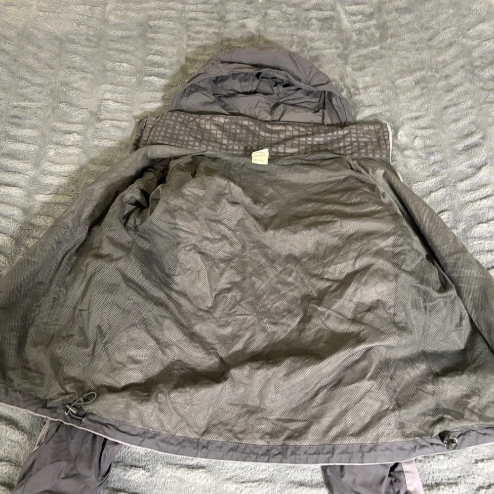 The North Face Hydrenalite Windbreaker Jacket Mens Medium Grey Hooded AXG8 S06